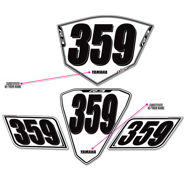 R3 2015-2018 Race Numberplate Set – SEVENTY SEVEN DECALS LLC